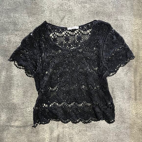 Mango knit crochet blouse - Picture 1 of 7